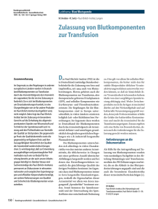 Zulassung von Blutkomponenten zur Transfusion - Paul-Ehrlich