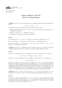 Lineare Algebra 2 (SS 13) Blatt 13: Musterlösung