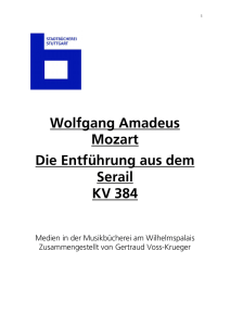 Wolfgang Amadeus Mozart Die Entführung aus dem Serail KV 384