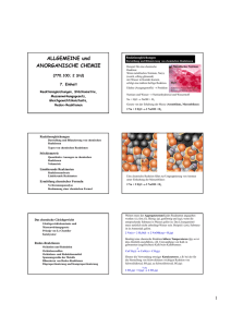 ALLGEMEINE und ANORGANISCHE CHEMIE