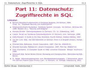 Part 11: Datenschutz: Zugriffsrechte in SQL