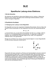 SLE Spezifische Ladung eines Elektrons