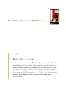 Tribut für Kleopatra - Salzburger Festspiele