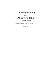 Linsengleichung und Akkommodation