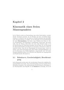 Kapitel 2 Kinematik eines freien Massenpunktes