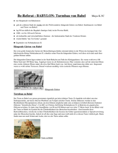 Be-Referat : BABYLON- Turmbau von Babel