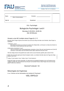 Biologische Psychologie I und II - Institut für Physiologie und