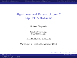 Algorithmen und Datenstrukturen 2 Kap. 19: Suffixbäume