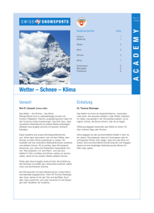 Schnee – Klima - Swiss Snowsports