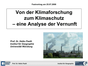 Von der Klimaforschung zum Klimaschutz