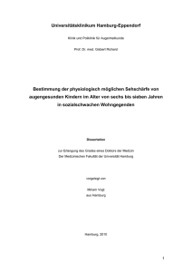 Aus der Abteilung für Pleoptik und Orthoptik der Klinik und Poliklinik