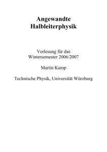 Angewandte Halbleiterphysik - Technische Physik