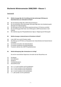 Biochemie Wintersemester 2008/2009 – Klausur 1