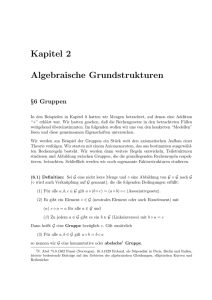 Kapitel 2 Algebraische Grundstrukturen