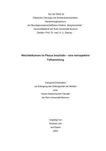 Weichteiltumore im Plexus brachialis eine retrospektive Fallsammlung