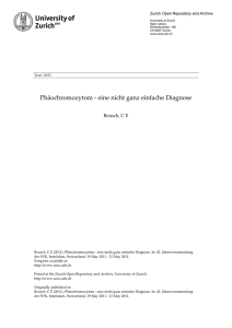 Phäochromozytom - eine nicht ganz einfache Diagnose