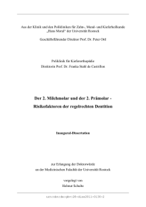 Der 2. Milchmolar und der 2. Prämolar - RosDok