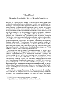 Die antike Stadt in Max Webers Herrschaftssoziologie