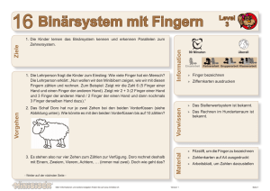 16 Binärsystem mit Fingern