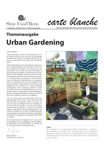 Urban Gardening - Slow Food Bern