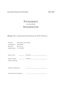 Facharbeit aus dem Fach Mathematik