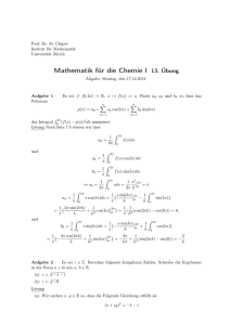 Mathematik für die Chemie I 13. Übung