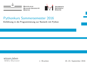 Pythonkurs Sommersemester 2016