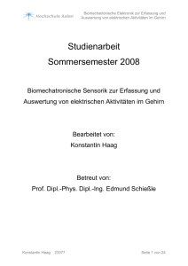 Bioelektronische Sensorik zur elektroakustischen Auswertung von