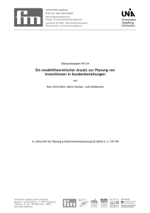 Ein modelltheoretischer Ansatz zur Planung von Investitionen in