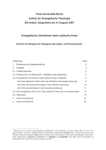 Evangelische ChristInnen feiern j&uuml;dische Feste