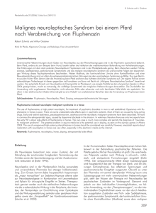 Malignes neuroleptisches Syndrom bei einem Pferd nach