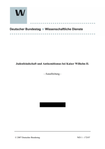 Judenfeindschaft und Antisemitismus bei Kaiser Wilhelm II.