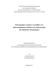 Retrospektive Analyse von F&auml;llen von h&auml;morrhagischer Diathese im