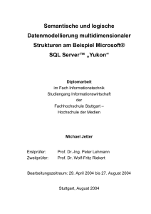 Semantische und logische Datenmodellierung multidimensionaler