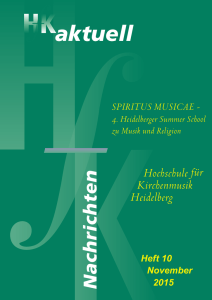 HfK aktuell 2015 - Hochschule für Kirchenmusik Heidelberg