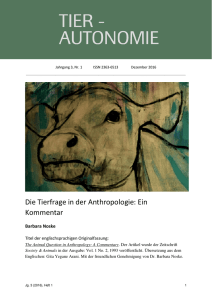 Die Tierfrage in der Anthropologie: Ein Kommentar