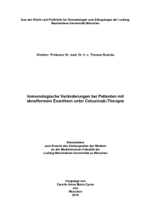 Immunologische Veränderungen bei Patienten mit akneiformem