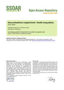 www.ssoar.info Gesundheitliche Ungleichheit / Health Inequalities
