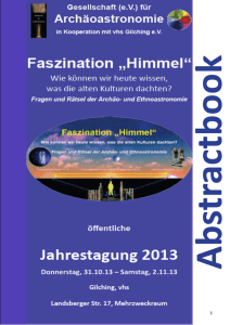 Abstractbook 2013 - Gesellschaft für Archäoastronomie