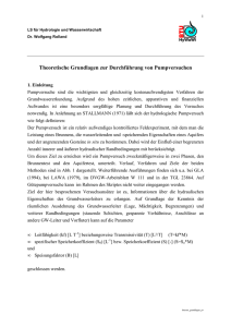 Theoretische Grundlagen zur Durchführung von Pumpversuchen