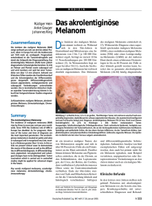 Das akrolentiginöse Melanom