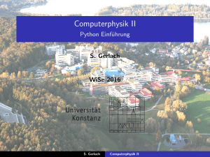 Computerphysik II - Python Einführung