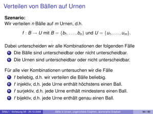 Verteilen von Bällen auf Urnen