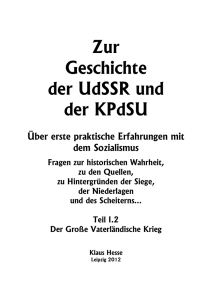 Zur Geschichte der UdSSR und der KPdSU