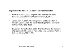 Experimentelle Methoden in den Sozialwissenschaften • McDermott