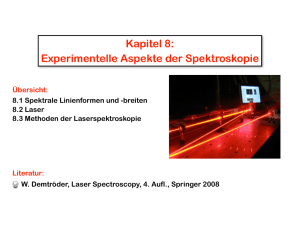 Kapitel 8: Experimentelle Aspekte der Spektroskopie