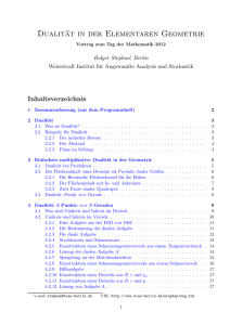 Dualität in der Elementaren Geometrie