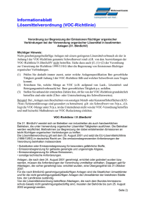 Informationsblatt Lösemittelverordnung (VOC-Richtlinie)