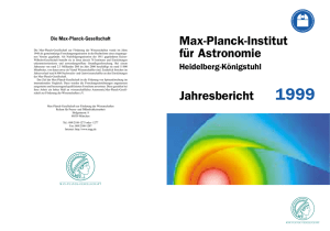 Max-Planck-Institut für Astronomie, Jahresbericht 1999