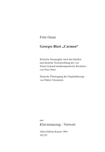 Fritz Oeser Georges Bizet „Carmen“ Klavierauszug